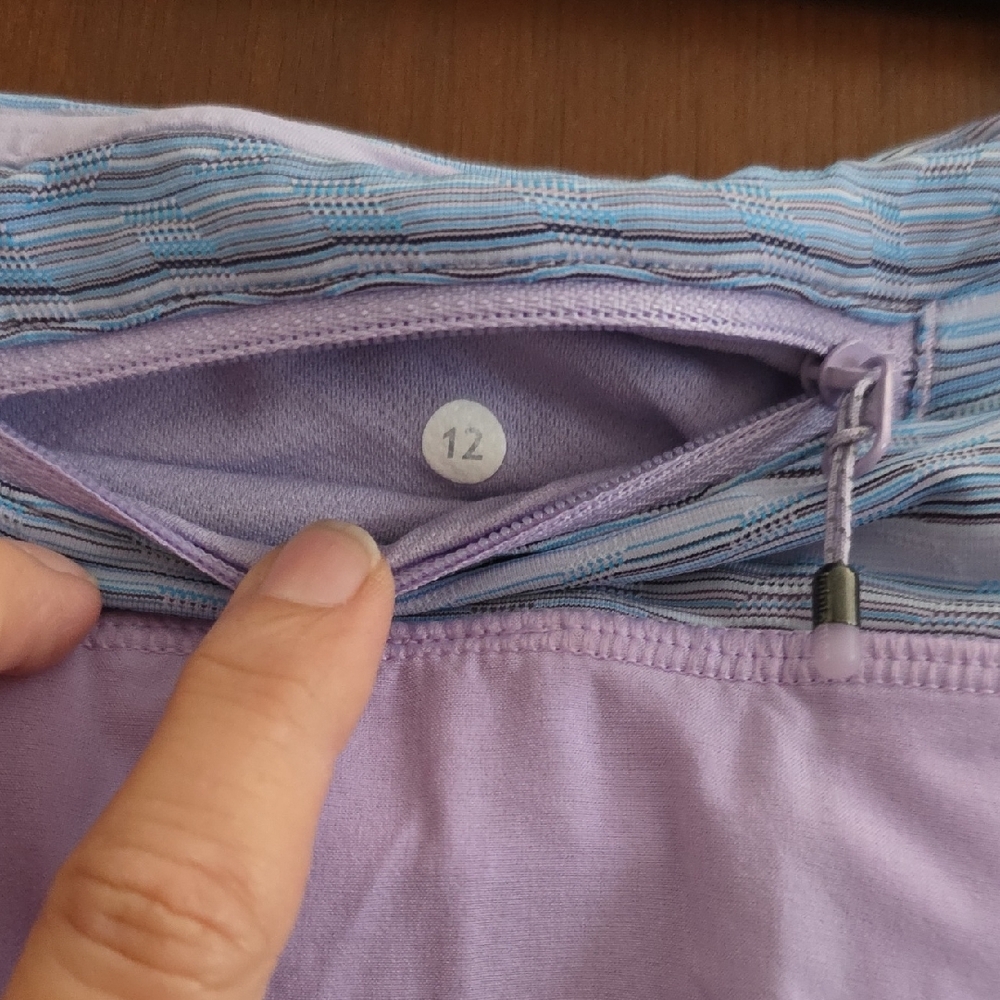 Lululemon Pace Rival Skort Purple with Blue Wave Waistband Sz 12 - Picture 4 of 11